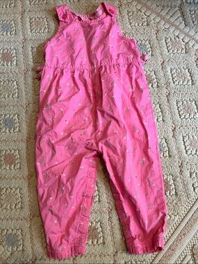 Pink Floral Girls' Overalls - Cute Playtime Jumpsuit